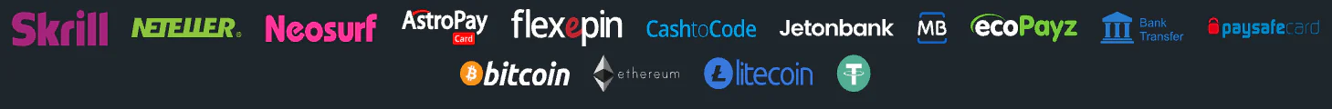 Rakoo Casino betaalmethoden met Skrill, Neteller, Neosurf, AstroPay, Flexepin, bankoverschrijving en cryptovaluta zoals Bitcoin, Ethereum, Litecoin en Tether